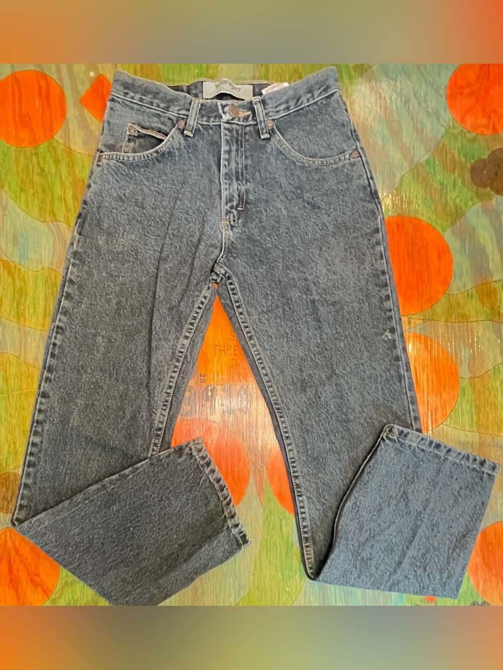 Mens Jeans Wrangler Authentic 10ZM100ST Denim Tag Size 28 x 30 Blue Pull On Med